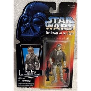 Star Wars POTF Figure Han Solo In Hoth Gear with blaster pistol and assume rifle